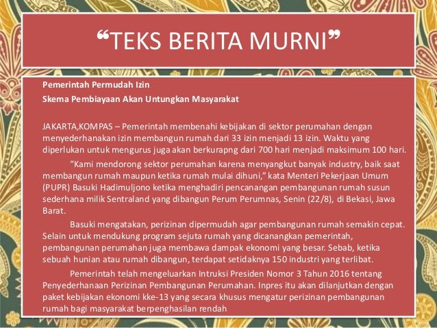 Mengabstraksi Teks Berita - Bahasa Indonesia kelas 12