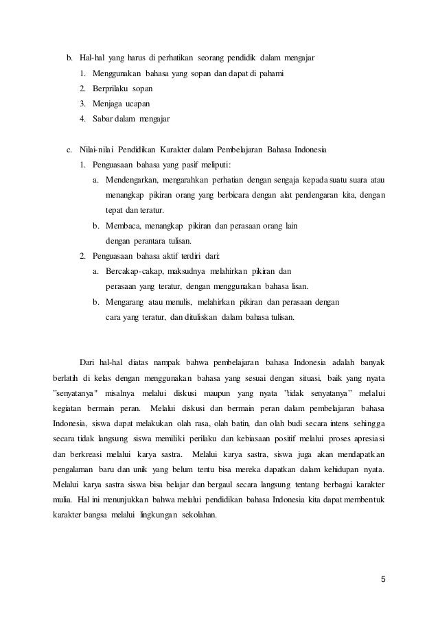 Makalah Bahasa Indonesia Pengaruh Bahasa Indonesia Terhadap Pendidi