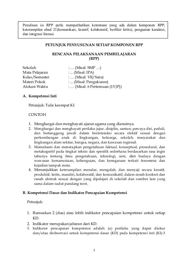 B 3 Petunjuk Penyusunan Komponen2 Rpp