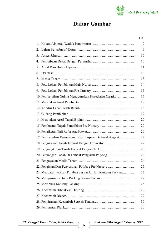 Contoh Daftar Isi Laporan Pkl Akuntansi - Nusagates