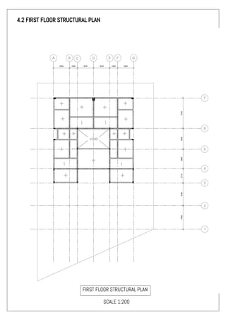 SCALE 1:200
4.2 FIRST FLOOR STRUCTURAL PLAN
FIRST FLOOR STRUCTURAL PLAN
 