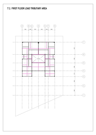 7.1 FIRST FLOOR LOAD TRIBUTARY AREA
 
