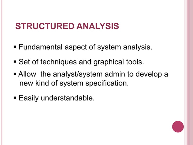 STRUCTURED ANALYSIS (Software Engg.) | PPT