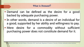 B.Com Semester 1 Lecture-1 Demand and Consumer Behaviour | PPTX