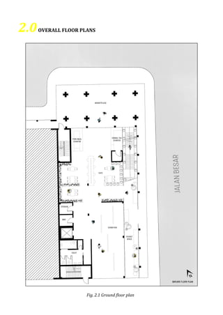 2.0OVERALL FLOOR PLANS
Fig. 2.1 Ground floor plan
 