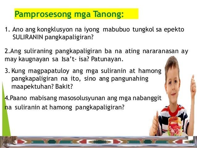 Konteksto Ng Suliraning Pangkapaligiran