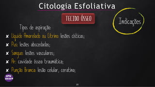Citologia Esfoliativa
✘
✘
✘
✘
✘
20
 