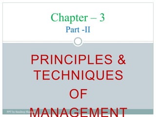 principles and techniques of management