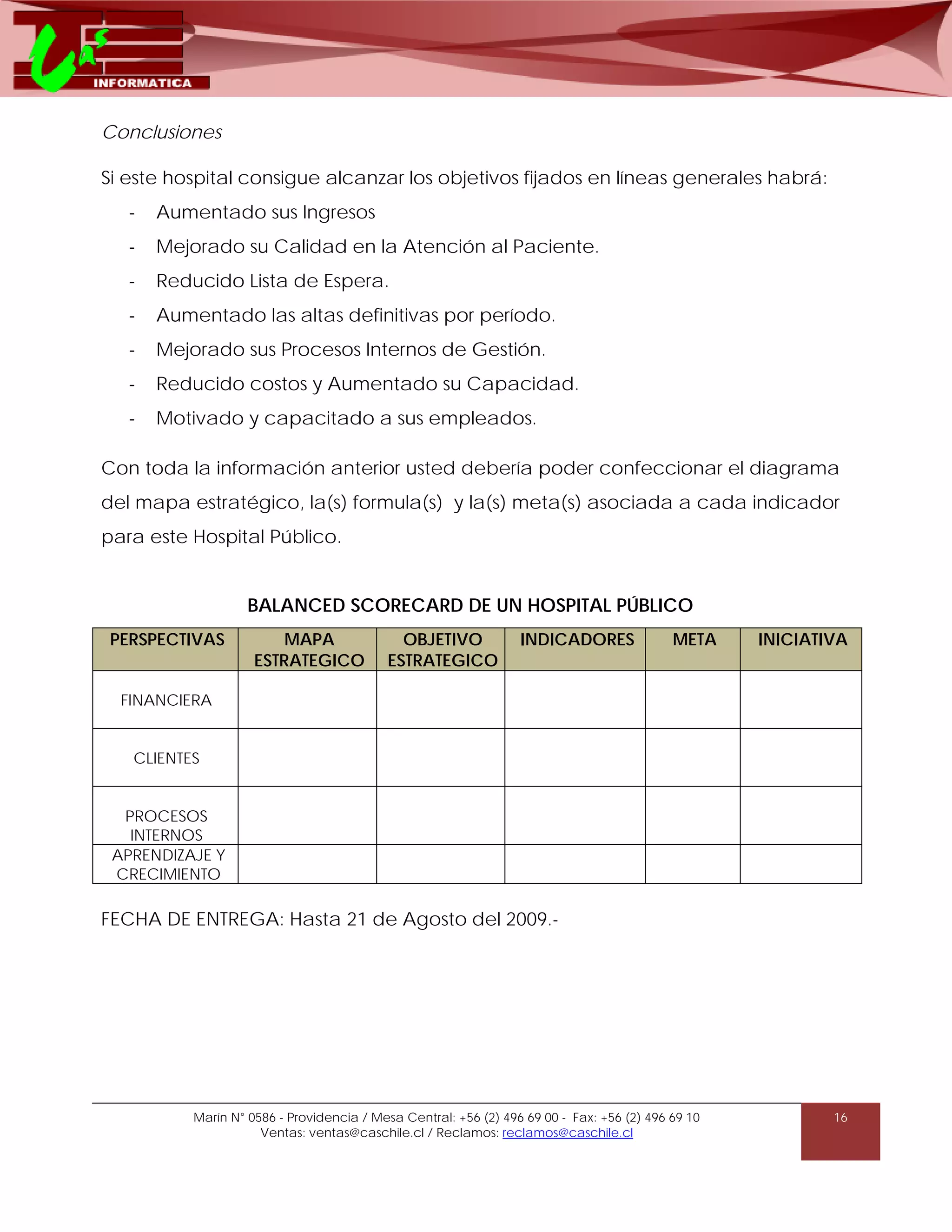 Balanced scorecard en un hospital publico | PDF