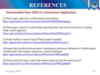 Pitch Angle Control of Wind Turbine using Fuzzy Logic Control | PPTX