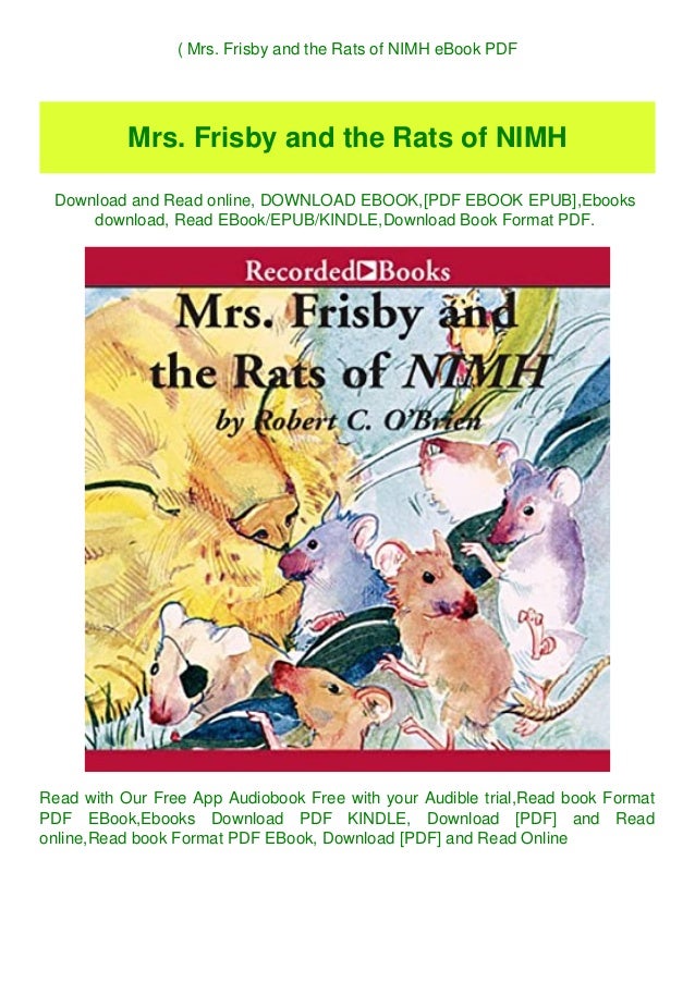 B O O K Mrs Frisby And The Rats Of Nimh Ebook Pdf