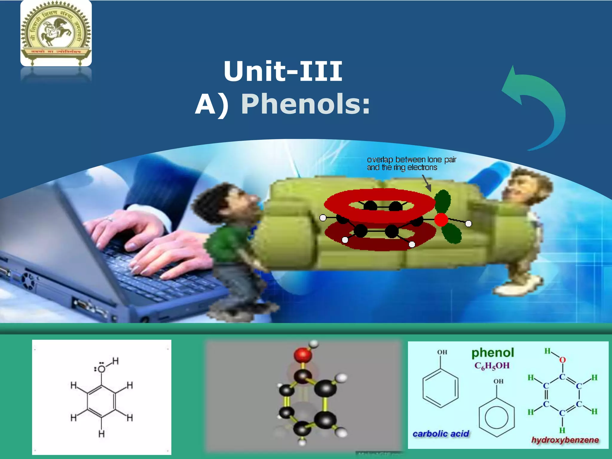 LOGO
Unit-III
A) Phenols:
 