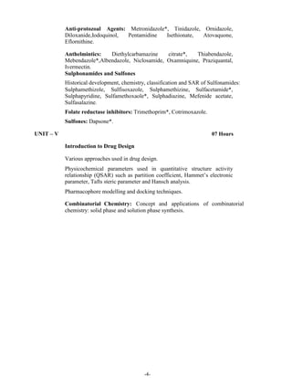B.pharmacy 6-sem syllabus | PDF