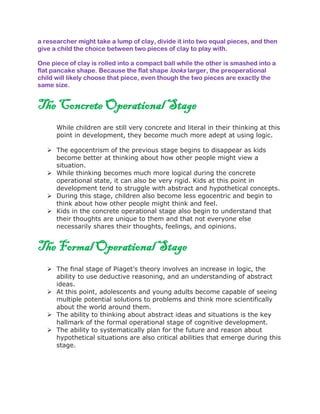 CHILD DEVELOPMENT STAGES AND PIAGET'S THEORY | PDF