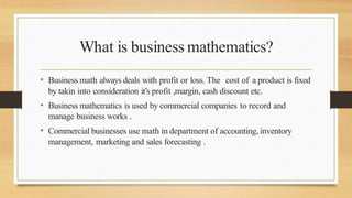 Business mathematics | PPTX