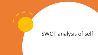 SWOT analysis of self
 