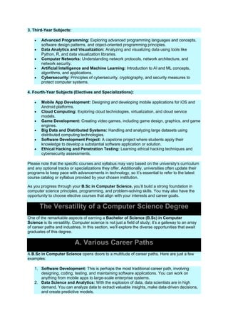 B.sc In Computer Science | PDF | Operating Systems | Computer Software ...