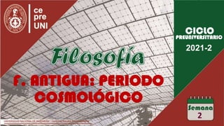 1
F. ANTIGUA: PERIODO
COSMOLÓGICO
2021-2
2
PREUNIVERSITARIO
 