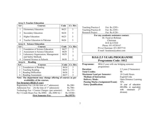 B.ED (1.5 Years, 2.5 and 4 Years).pdf admissions winter autumn | PDF