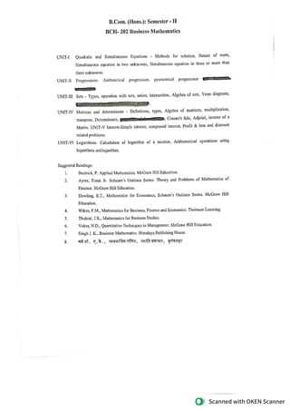 B.com Syllabus.pdf B.Com. (H) 2nd, 4th, 6th Sem..pdf Syllabus Or what is there on bch ...