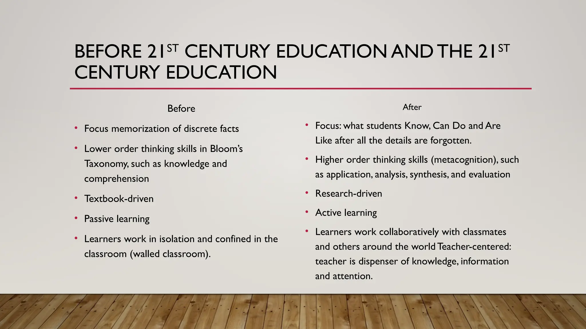 A paradigm shift for 21st century education | PPTX