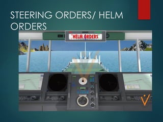 STEERING ORDERS/ HELM
ORDERS
 