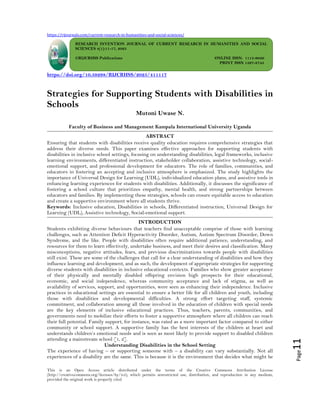 Strategies for Supporting Students with Disabilities in Schools (www ...