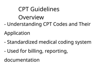 CPT Guidelines and data analysis in the cpt procedure | PPTX