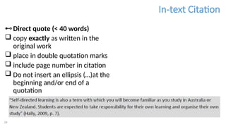 Quotes References Inline Comprehensive Guide to Research Referencing and Citation Techniques | PPTX