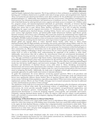 Example Slums Report Medical Urban Slums and the High Burden of Diarrheal Diseases in Africa (www ...