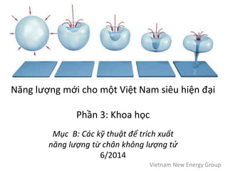 Năng lượng mới cho một Việt Nam siêu hiện đại 
Phần 3: Khoa học 
Mục B: Các kỹ thuật để trích xuất 
năng lượng từ chân không lượng tử 
6/2014 
Vietnam New Energy Group 
 