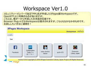 Workspace Ver1.0 
40 
ߥ˥ƥ`Щ`Ǥ롸MMϤɤXPagesWorkspaceǤ 
OpenNTFϤͬΤΤޤ 
ϡˤһɤձZǤ 
Browser Plug-inǤWorkspaceϱʾޤʤʤΤΤǤ 
ԇϤBj  