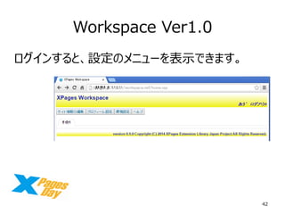 Workspace Ver1.0 
42 
󤹤ȡ趨Υ˥`ʾǤޤ  
