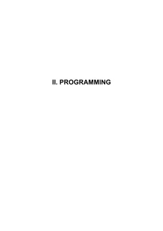 II. PROGRAMMING
 