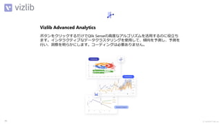 Ⓒ INSIGHT LAB, Inc.
48
Vizlib Advanced Analytics
ボタンをクリックするだけでQlik Senseの高度なアルゴリズムを活用するのに役立ち
ます。インタラクティブなデータクラスタリングを使用して、傾向を予測し、予測を
行い、洞察を明らかにします。コーディングは必要ありません。
 