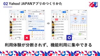 利用体験が分断されず、機能利用に集中できる
Yahoo! JAPANアプリのつくりかた02
 