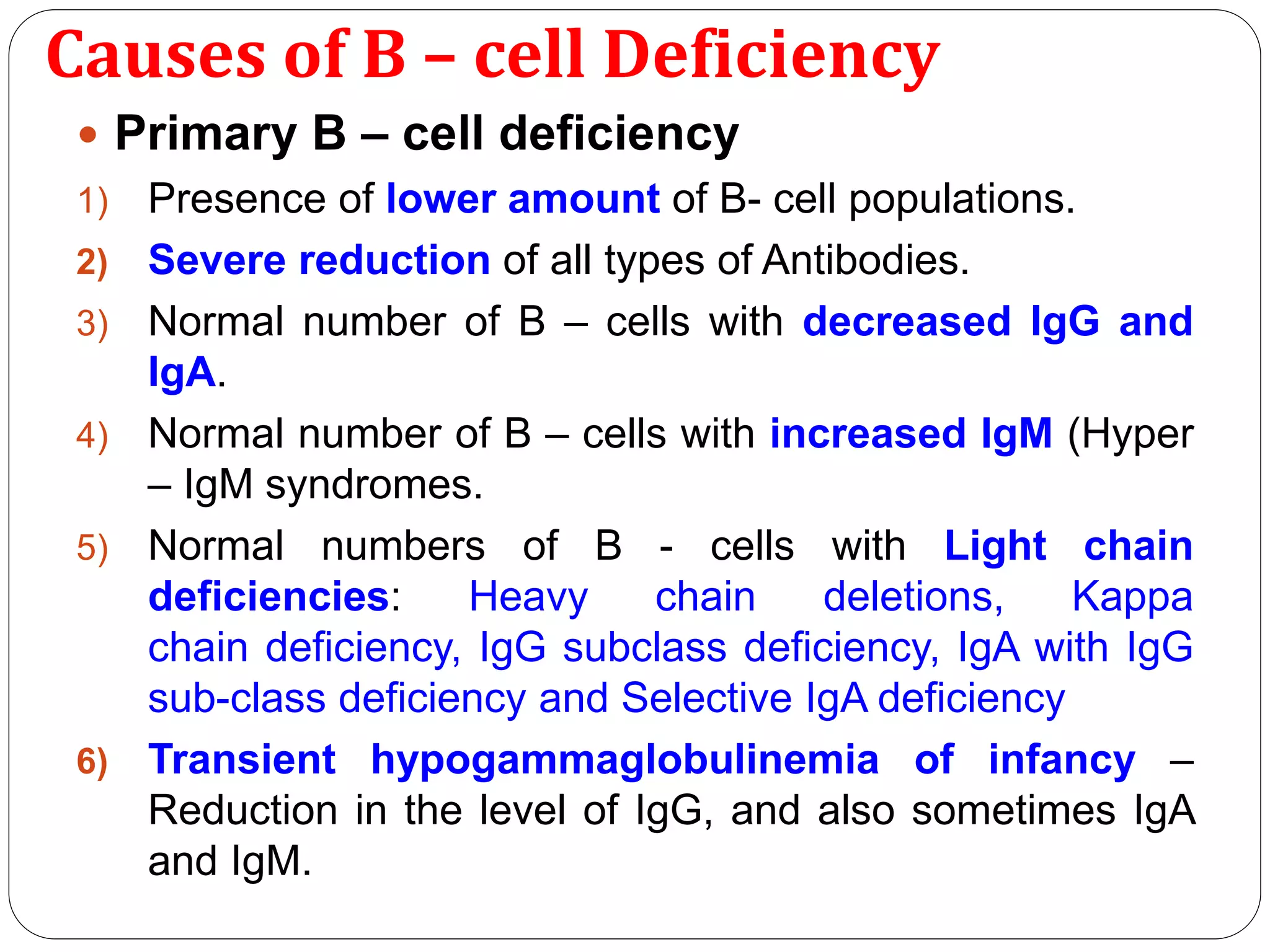 B - cell Deficiency | PPT