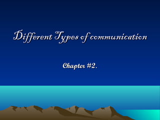 Different Types of communication

           Chapter #2.
 