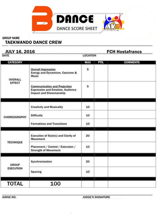 b dance score sheet pdf