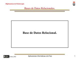 Bases de Datos Relacionales. Base de Datos Relacional. 