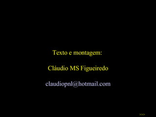 Texto e montagem:  Cláudio MS Figueiredo [email_address] >>> 