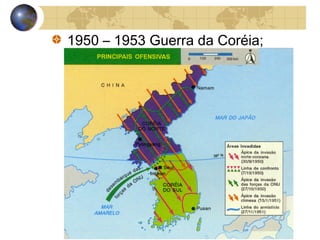 1950 – 1953 Guerra da Coréia;
 