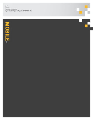 p. 14
Symantec Corporation
Symantec Intelligence Report :: DECEMBER 2013

MOBILE

 