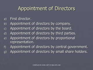[object Object],[object Object],[object Object],[object Object],[object Object],[object Object],[object Object],Appointment of Directors 