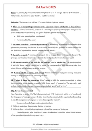 LLB law-notes-unit-1-contract-act | PDF