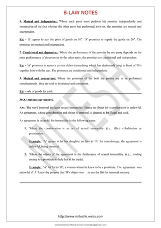 LLB law-notes-unit-1-contract-act | PDF