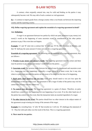 LLB law-notes-unit-1-contract-act | PDF