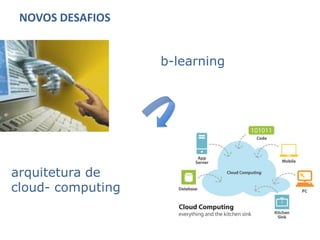 NOVOS DESAFIOS


                   b-learning




arquitetura de
cloud- computing
 
