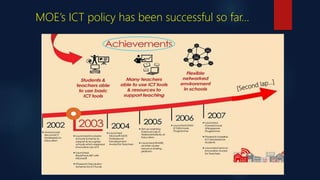 MOE’s ICT policy has been successful so far…
 