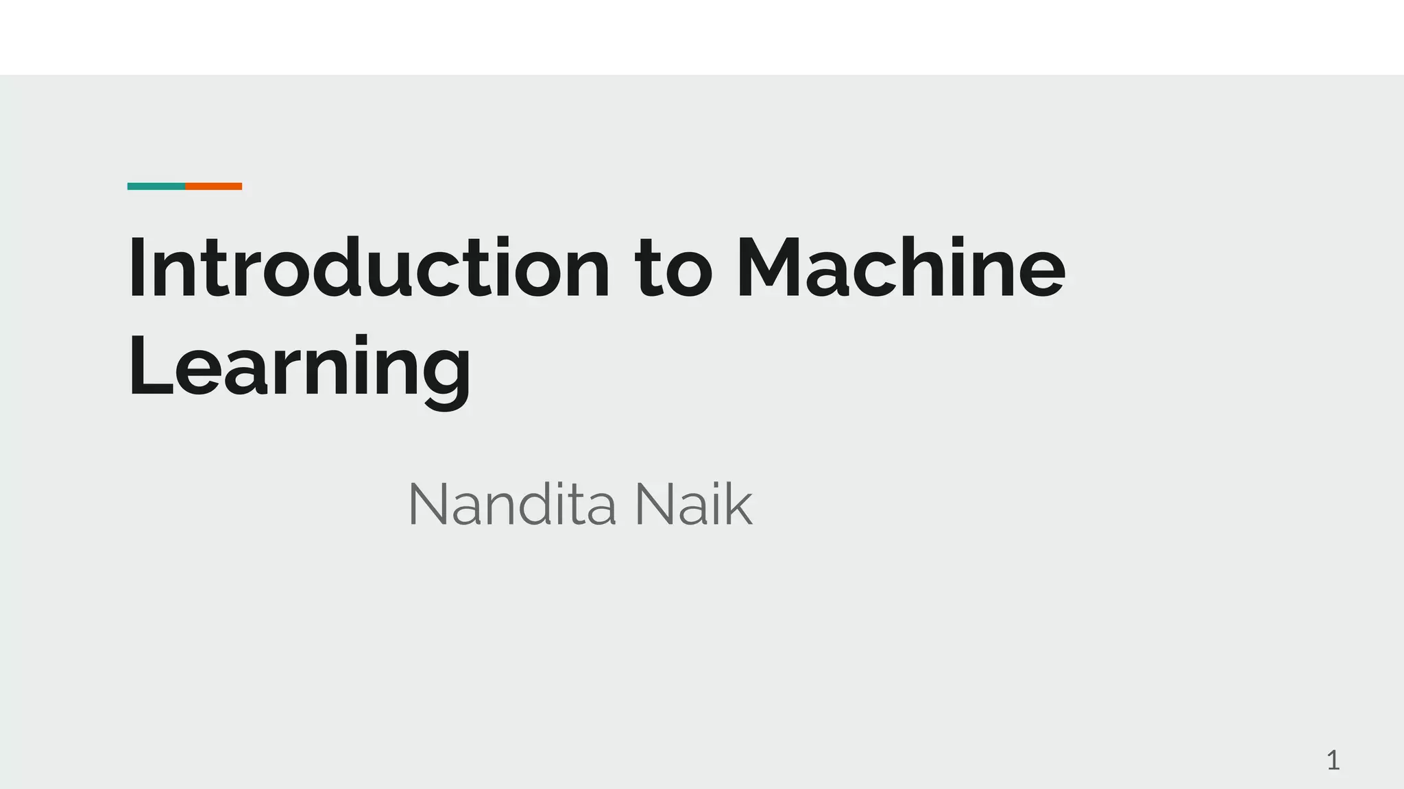 Introduction to Machine Learning | PPT